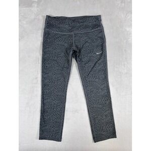 Nike Running Leggings Womens Small Gray Dri-FIT Excellent Cropped Tights